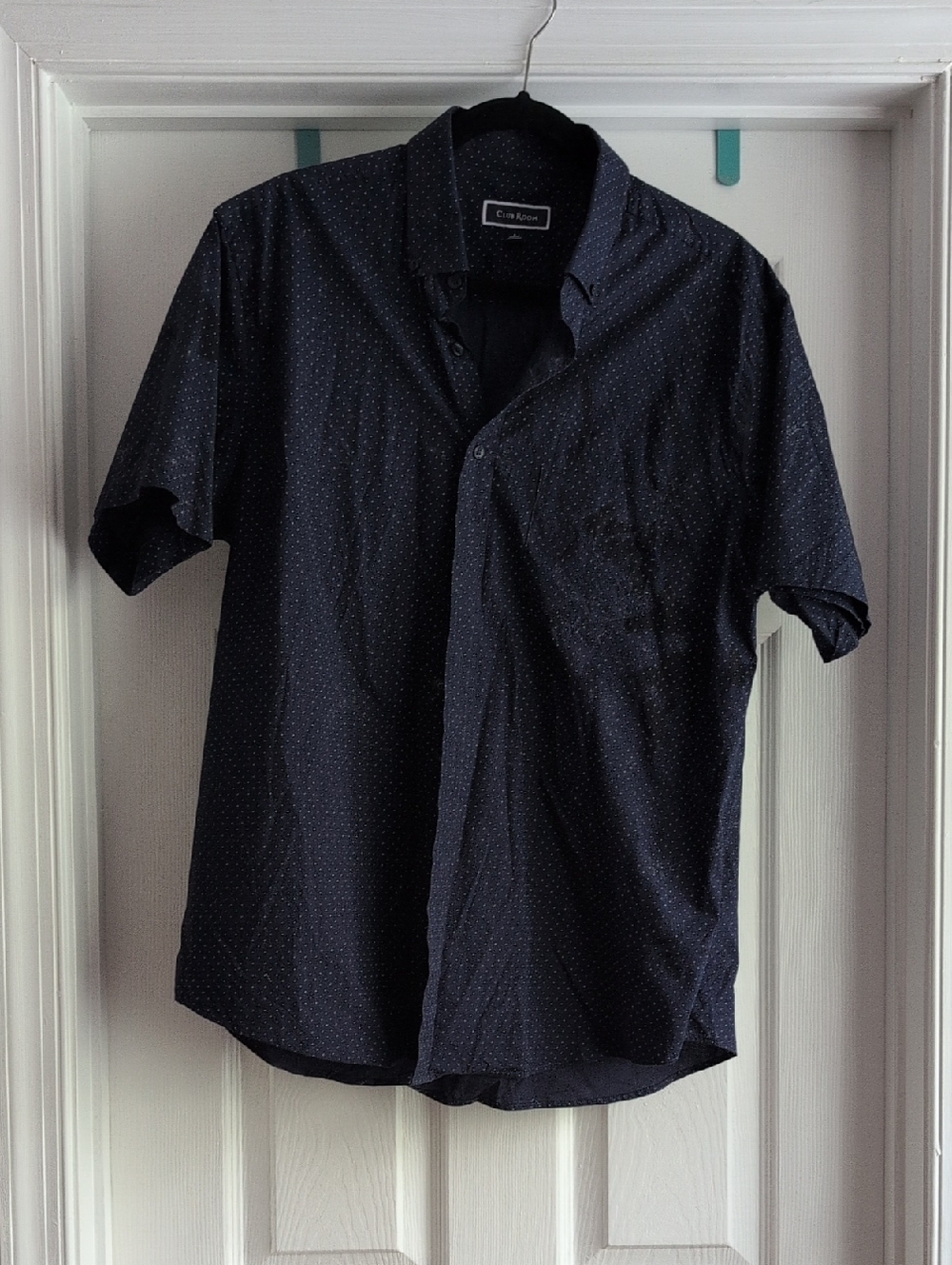 Club Room Navy Short-Sleeve Button-Down Shirt